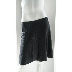 Karen Kane Black Vegan Leather Stretch Flare Skirt